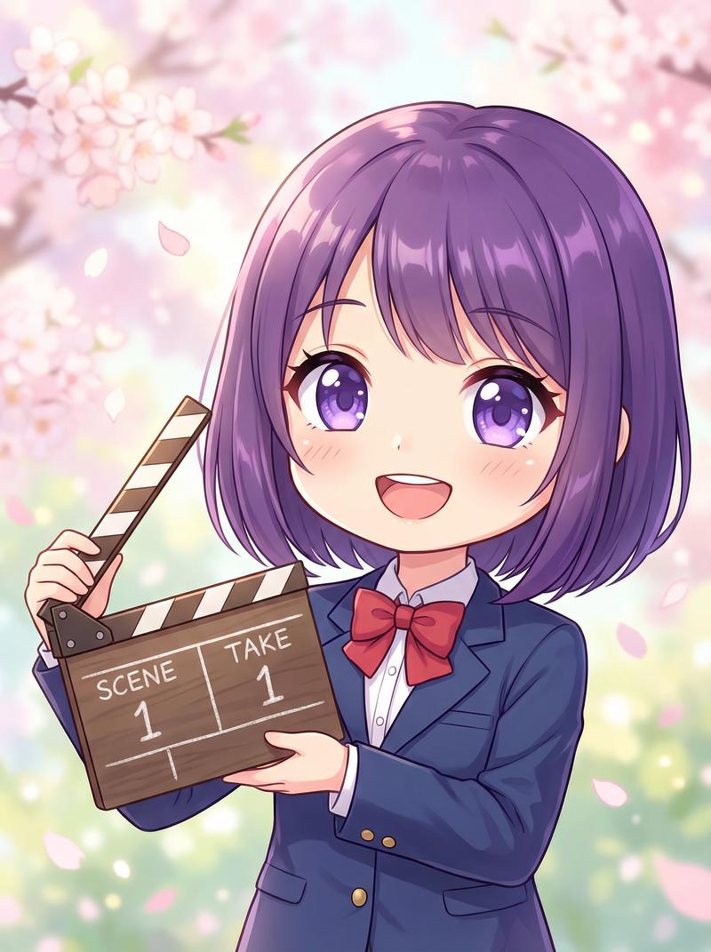 萝莉岛美少女写真-紫发少女动漫角色