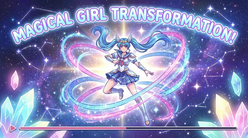 萝莉岛动漫-星辰魔法变身曲-魔法动漫演示